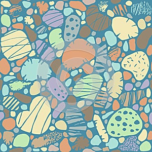 Sea stones seamless pattern