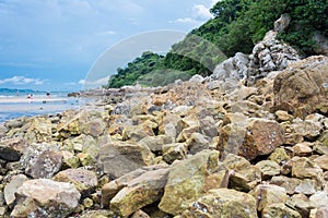 Sea stones on the seashore