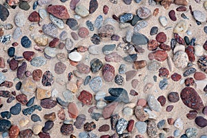 Sea stones of various sizes and colors