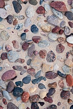 Sea stones of various sizes and colors