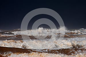 Sea Storm and crashing waves  Mediterranean Sea