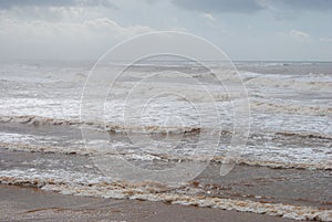 Sea Storm and crashing waves  Mediterranean Sea