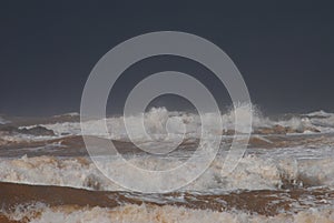 Sea Storm and crashing waves  Mediterranean Sea