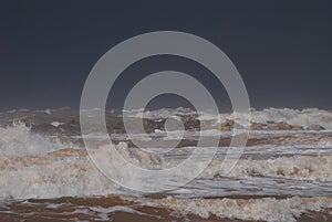 Sea Storm and crashing waves  Mediterranean Sea