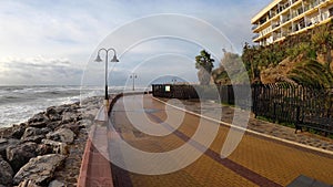 Sea storm in Torremolinos, Malaga