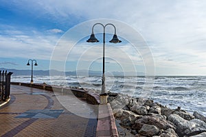 Sea storm in Torremolinos, Malaga