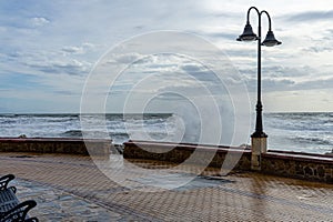 Sea storm in Torremolinos, Malaga