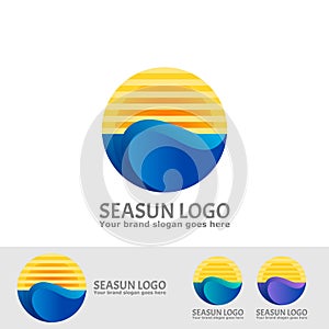 Sea sun stripe logo