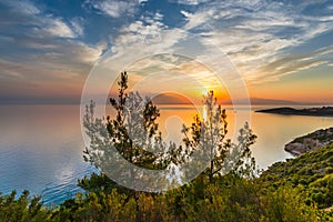 Sea sunset in Greece