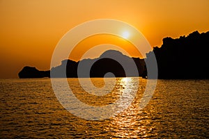 Sea Sunset, Halong Bay, Vietnam