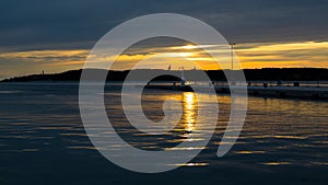 Sea Sunset in Harbour