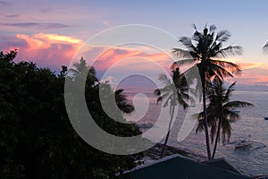 Sea sunset view on Apo island, Philippines