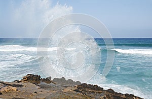 Sea surf on the cliffs of La Pared