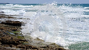 Sea surf wave in summer