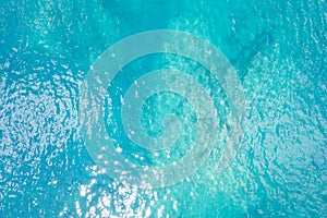 Sea surface aerial view,Bird eye view photo of blue waves and water surface texture Blue sea background Beautiful nature Amazing