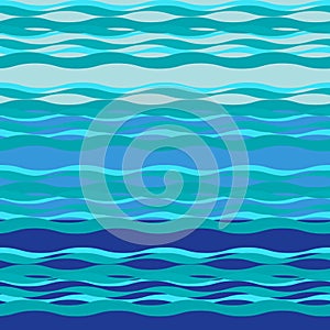 Sea theme, waves and sea breeze, sea background - vector