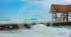 Sea thunderstorm cloud hurricane irma Dominican Republic