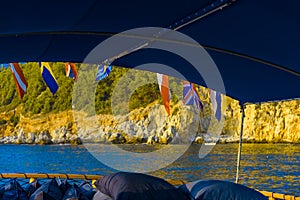 Sea trip on board of sailboat in Alanya