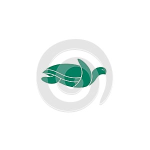Sea turtle isolated flat logo design