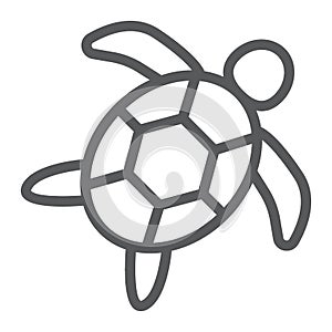 Sea turtle line icon, animal and underwater