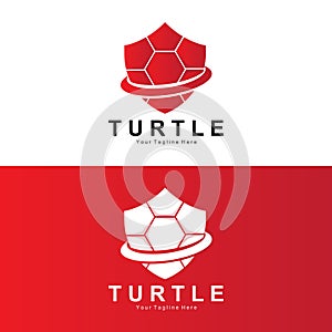 Sea Turtle Logo Design Protected Amphibian Marine Animal Icon Illustration, Vector Brand Corporate Identity