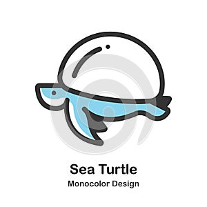 Sea Turtle Monocolor Illustration