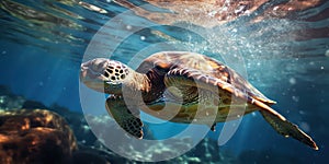 Sea Turtle at Surface