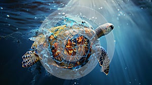 The Turtle in Entanglement.AI generated image photo