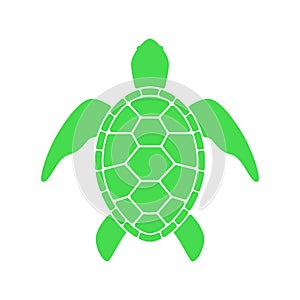 Sea turtle. Turtle silhouette. Vector icon isolated on white