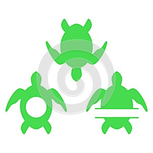 Sea turtle. Turtle silhouette. Vector icons isolated on white