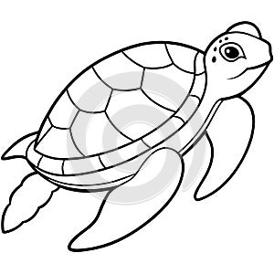 Sea turtle vector illustration unique creative design Silhouette