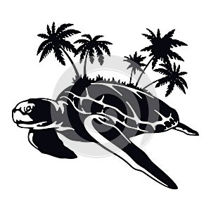 Sea turtle Wildlife, Wildlife Stencils - Forest Silhouettes for Cricut, Wildlife clipart, png Cut file, iron on, vector photo