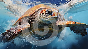 Sea turtles (superfamily Chelonioidea), sometimes called marine turtles photo