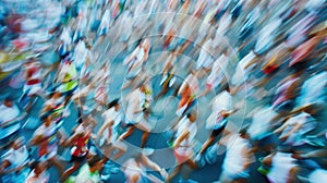 A sea of undistinguishable motion and blur as runners strive for victory