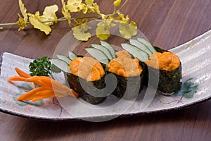 Sea urchin sushi photo