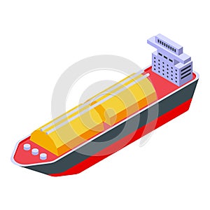 Sea vessel shipment icon isometric vector. Gas lng vessel