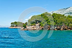 Sea view at Adriatic coastal region in Dalmatia, Croatia