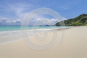 Sea view beautiful tropical beach background with horizon blue s