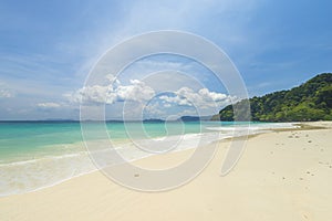 Sea view beautiful tropical beach background with horizon blue s