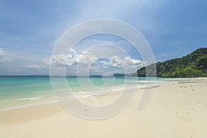 Sea view beautiful tropical beach background with horizon blue s