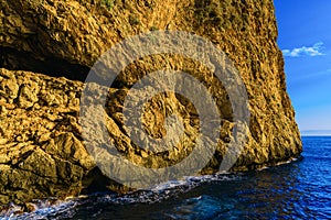 Sea view of cave in rock