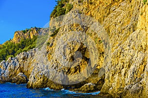 Sea view of cave in rock