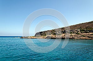 Sea view, with clear water and blue sky, Greece