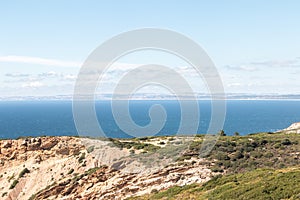 Sea view from the cliffs of Cape Espichel near Sesimbra