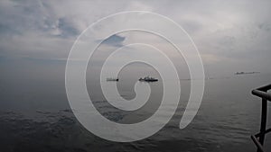 Sea view and goods and people ferry crossing, at the Sabang crossing, Aceh, Indonesia