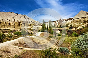 Mountain landscape, Cappadocia, Turkey. Goreme open air museum