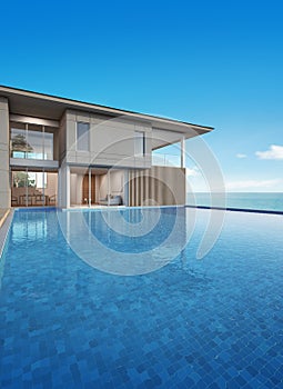 Sea view house with pool in modern design