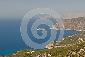 Sea view near the ruins of Monolithos medieval castle