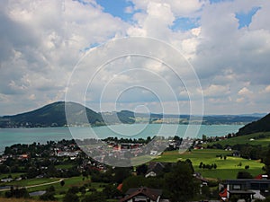 Sea View over Northern Part of Attersee Lake Austria