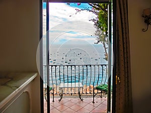 The sea view at Positano, Italy along the Amalfi Coast